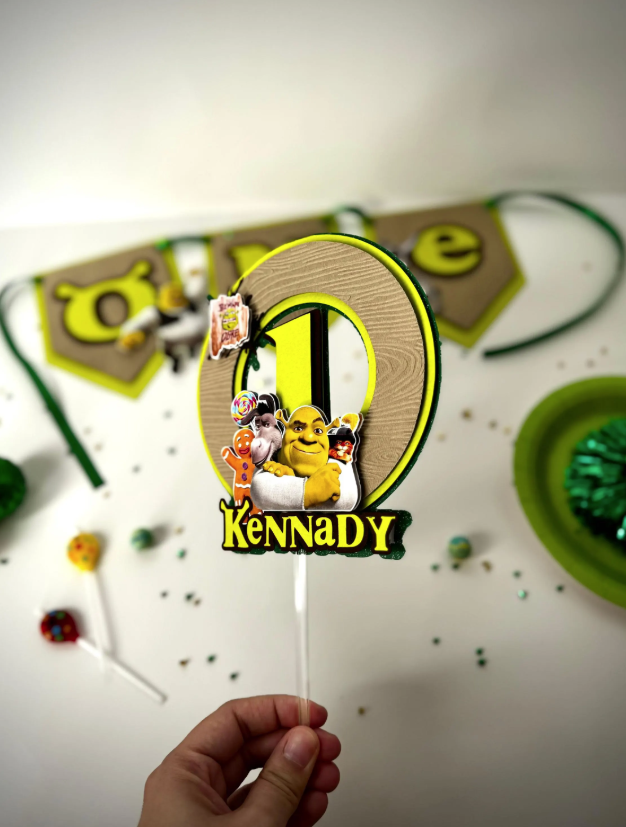 3D Shrek Cake Topper | Shrek Happy Birthday Cake topper | Shrek Party - Image 3
