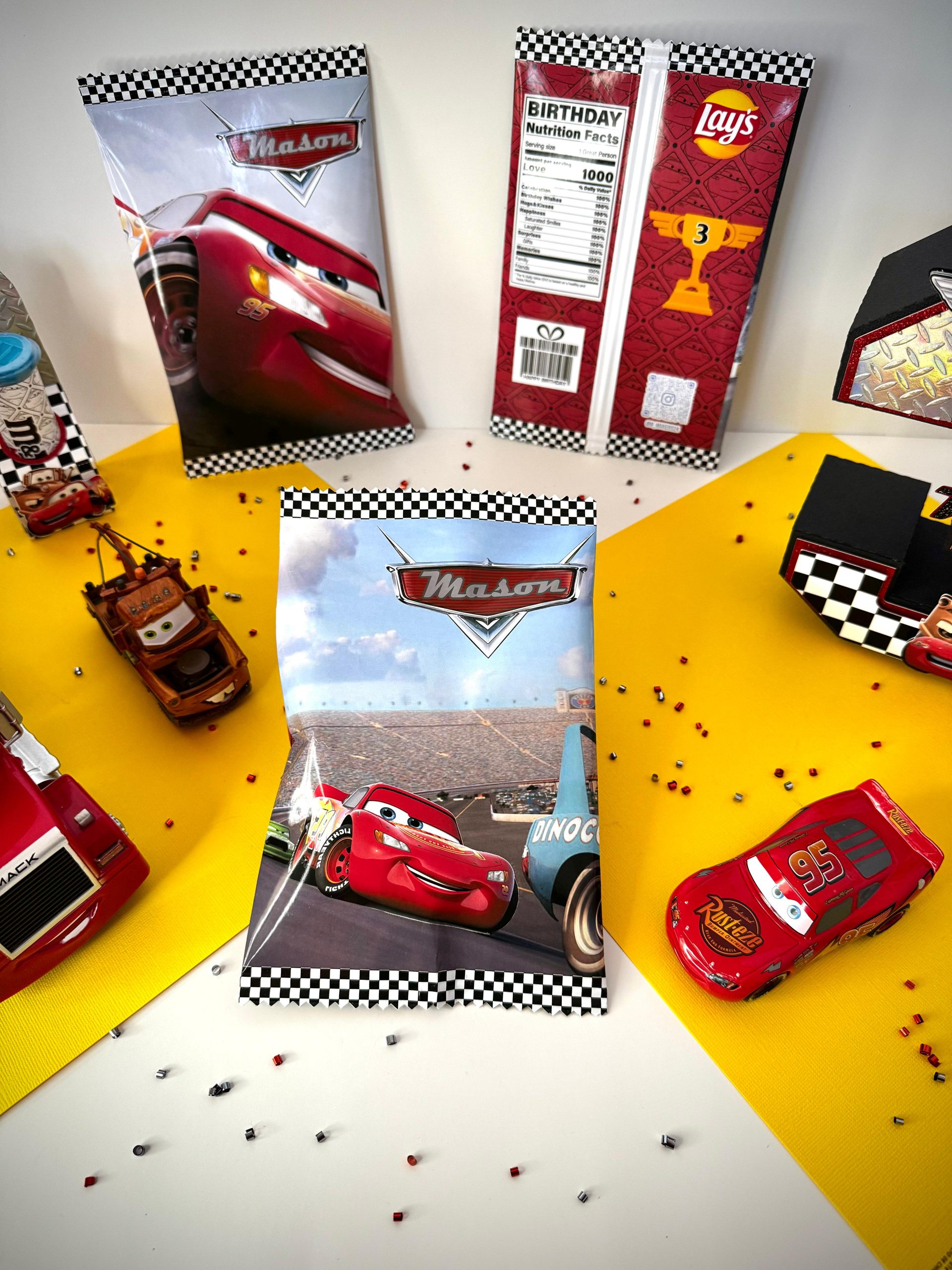 12 Cars chip bags | Lightning McQueen party favors | Lightning McQueen party decor | Cars Party Favor | Lightning McQueen Theme - Image 3