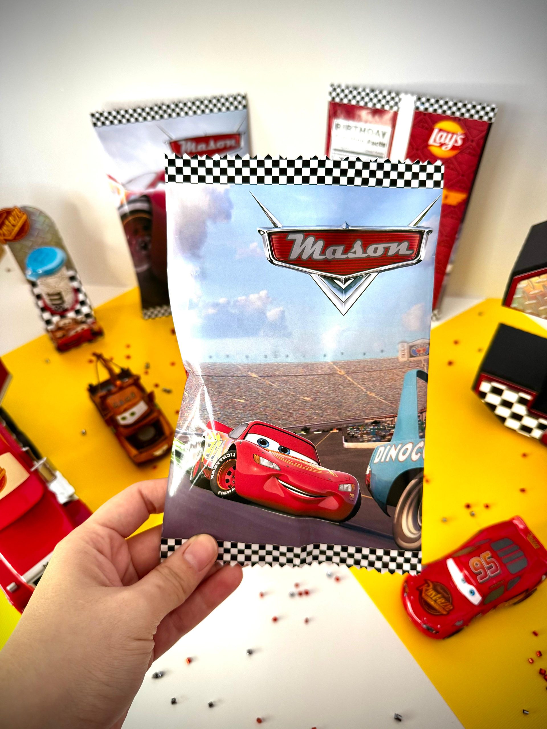 12 Cars chip bags | Lightning McQueen party favors | Lightning McQueen party decor | Cars Party Favor | Lightning McQueen Theme - Image 4